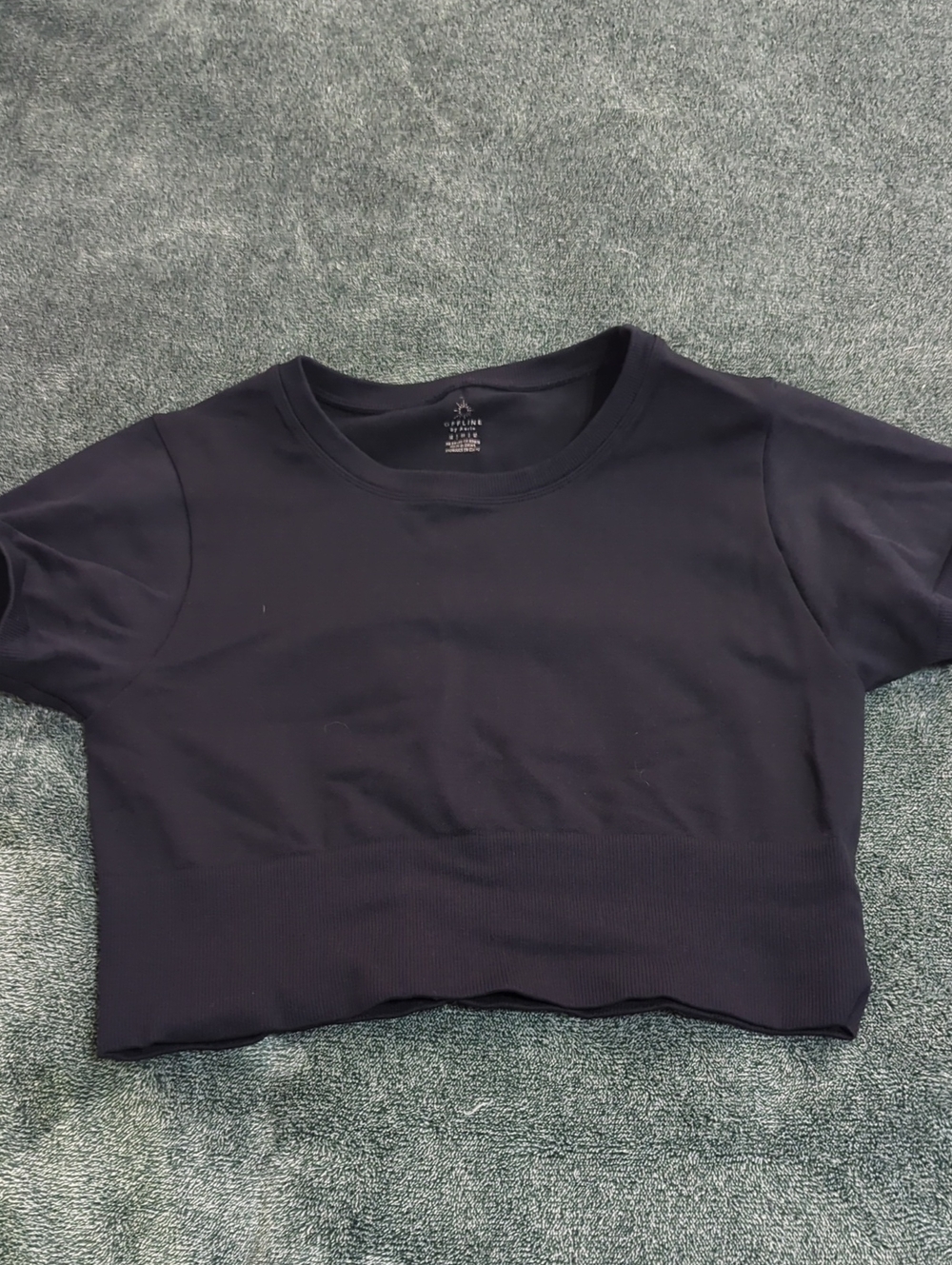 aerie Black Crew Crop Tee